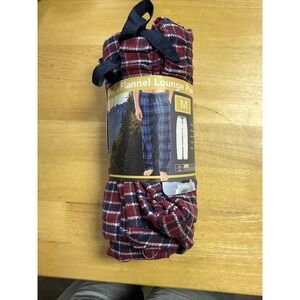 Rugged Frontier Mens Flannel Lounge Pants Plaid Pajama Bottoms Burgundy Navy M